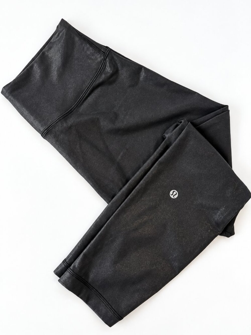 Lululemon Black Shiny High-Rise Leggings Size 10